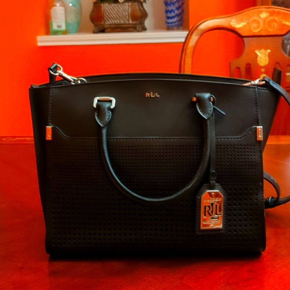 Ralph Lauren black structured purse